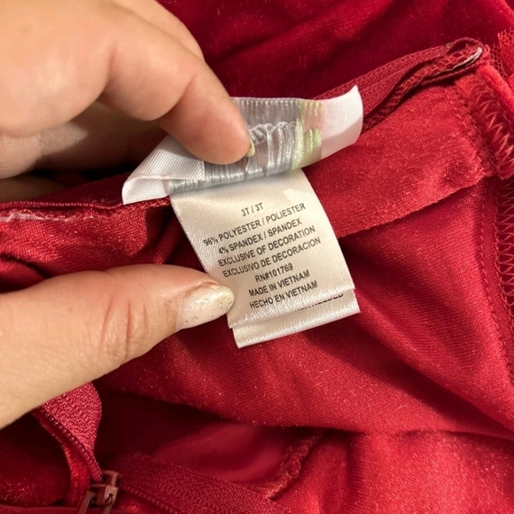 Sophie Rose Girls Dress Sz 3T Red Velevet Dress Christmas Belted - Picture 8 of 8